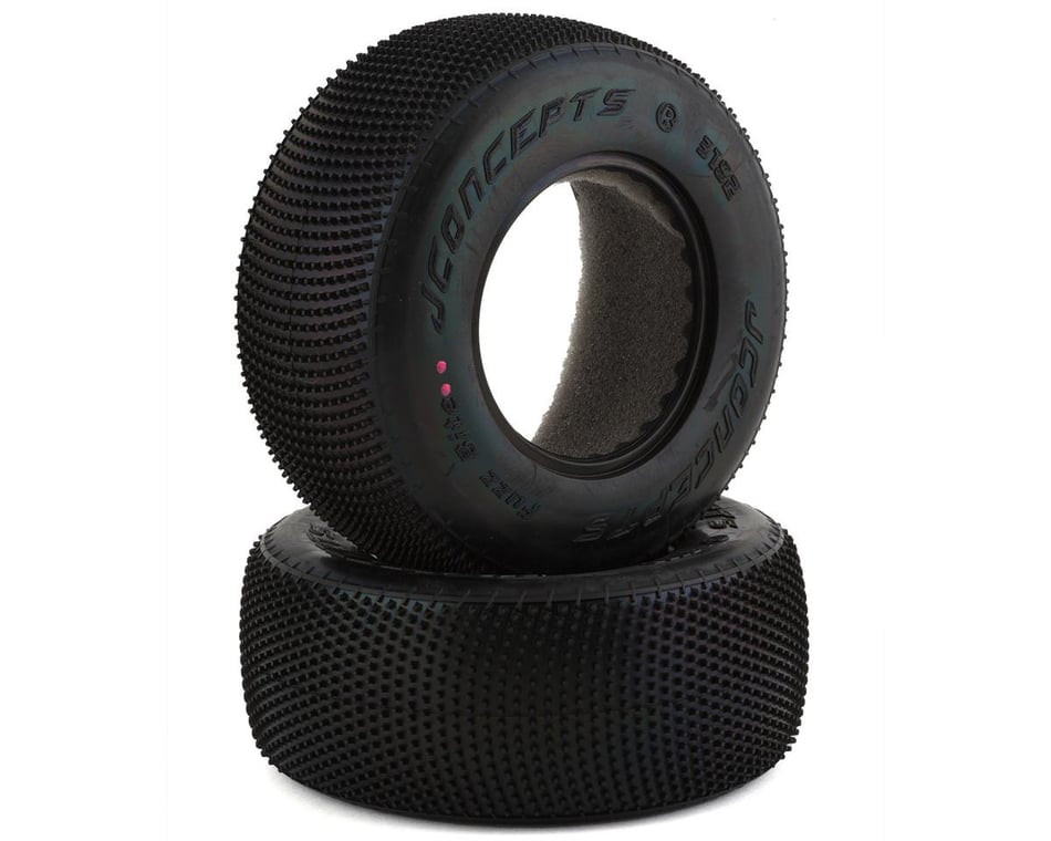 JConcepts Fuzz Bite Short Course Carpet Tires (2) (Pink) 3192-010