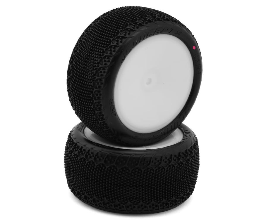 JConcepts 3DP 2.2" Pre-Mounted Rear Buggy Carpet Tires (White) (2) (Pink) w/12mm Hex