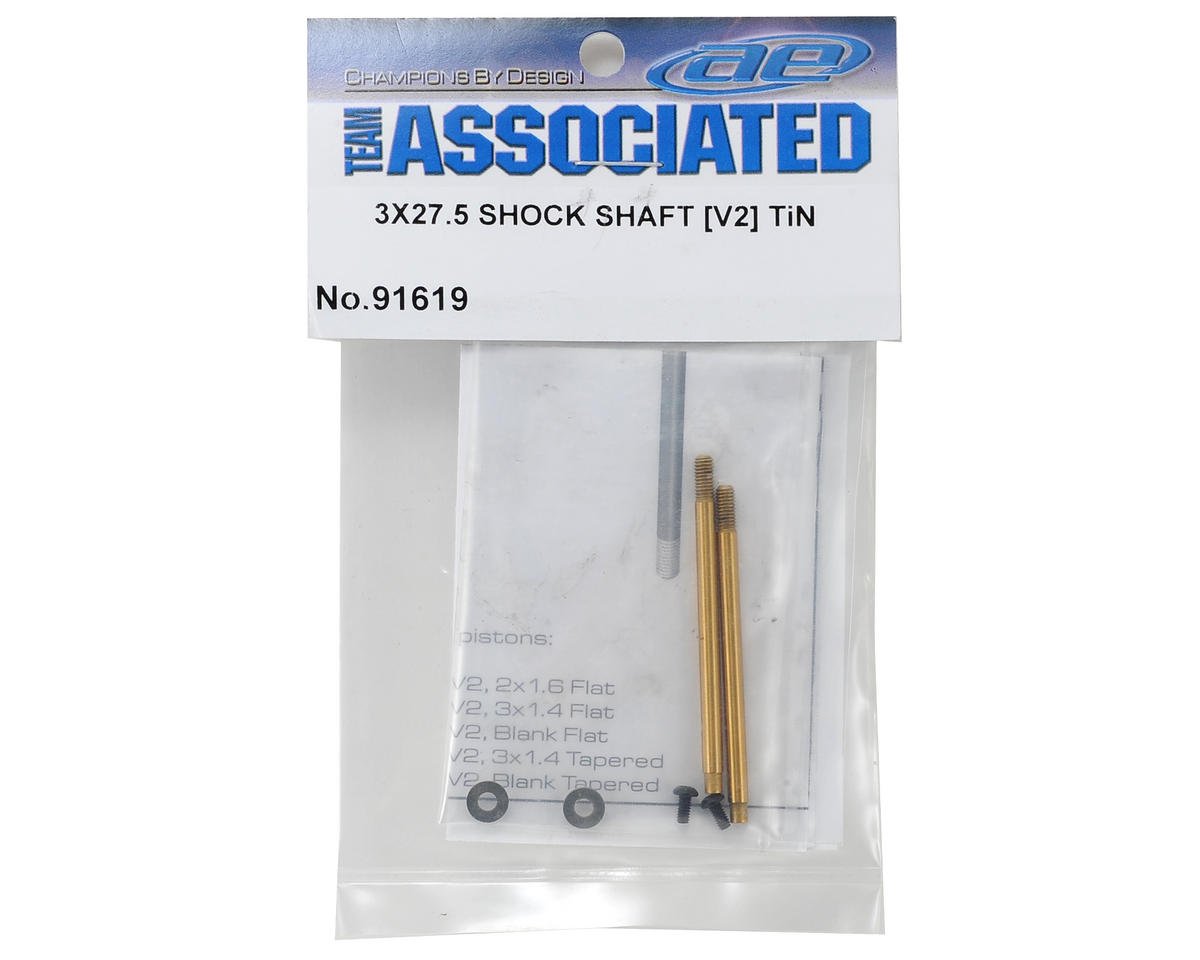 Team Associated 3x27.5mm V2 Ti-Nitride Screw Mount Shock Shaft (2) #91619