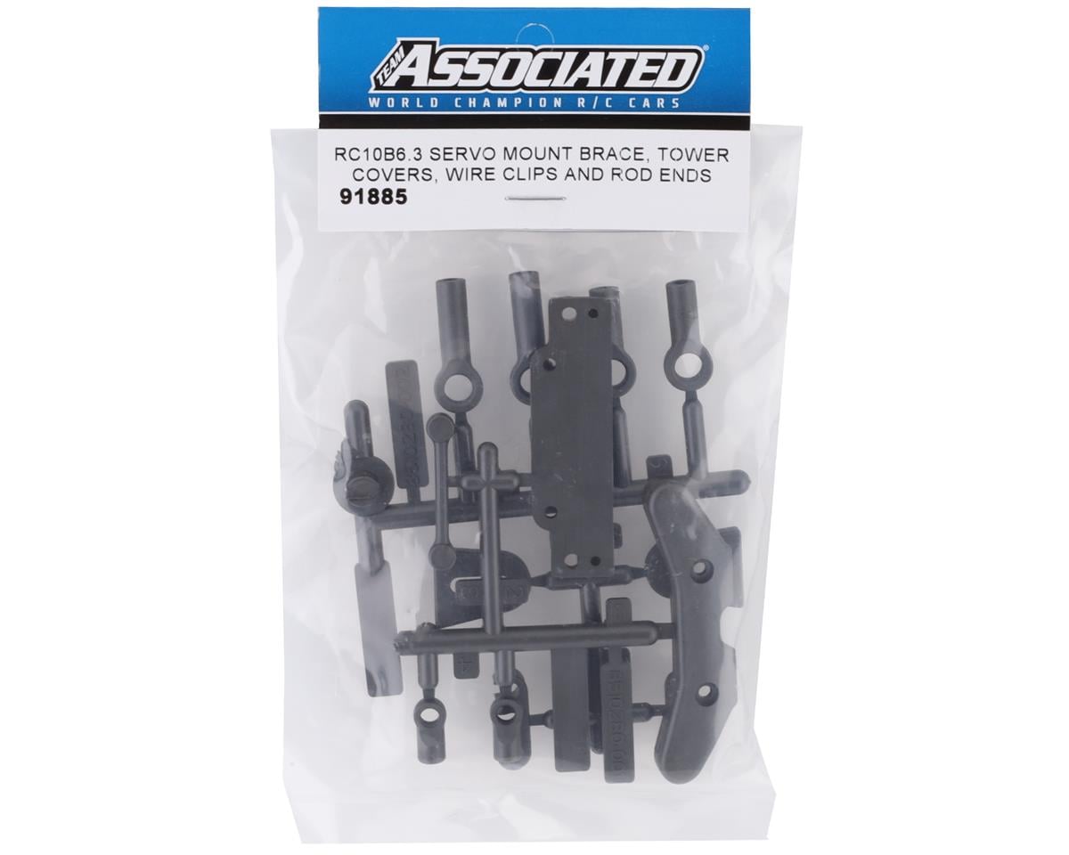Team Associated RC10B6.3 Tower Covers, Wire Clips & Rod Ends
