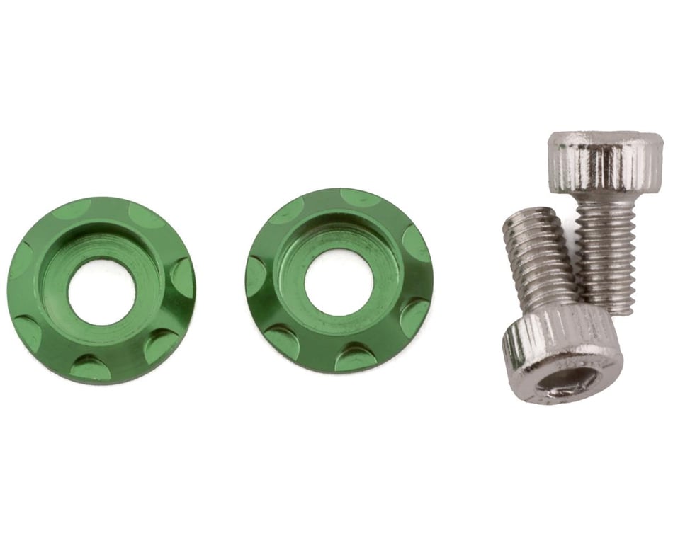 Team Brood 3mm Motor Washer Heatsink w/Screws (Green) (2) (6mm) [BRO-TBR-M3MWKITHSG6]