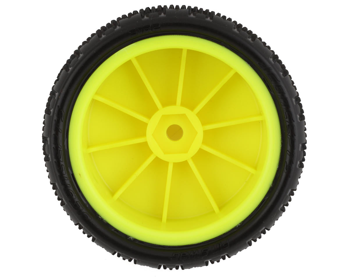 JConcepts Pin Swag 2.2" Pre-Mounted 4WD Front Buggy Carpet Tires (Yellow) (2) w/12mm Hex (Pink)