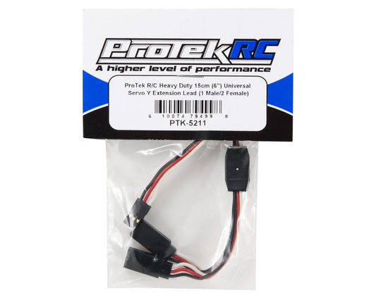 ProTek RC Heavy Duty 15cm Universal Servo Y Extension Lead (1 Male/2 Female)