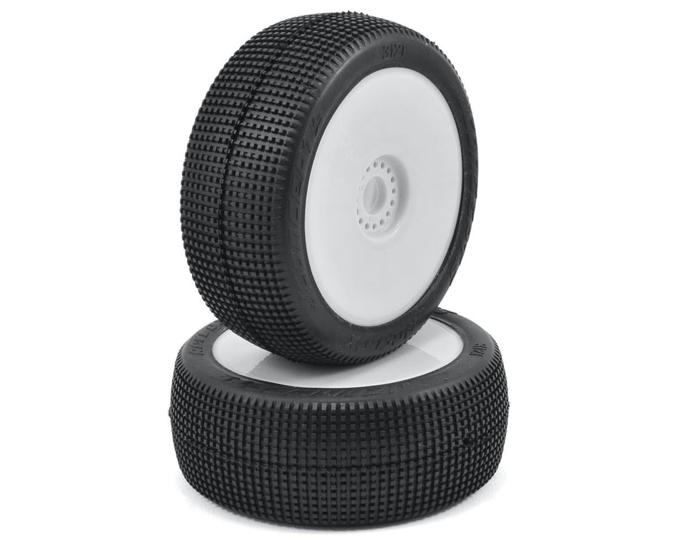 JConcepts Reflex Pre-Mounted 1/8th Buggy Tires (2) (White) (Green